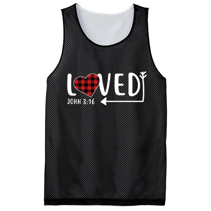 Loved Arrow Heart John 3:16 Mesh Reversible Basketball Jersey Tank