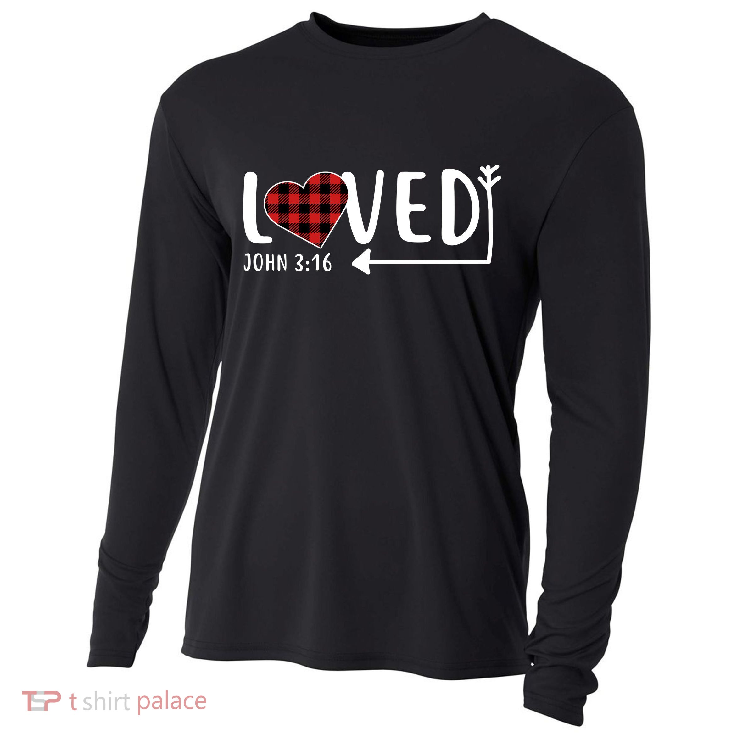Loved Arrow Heart John 3:16 Cooling Performance Long Sleeve Crew