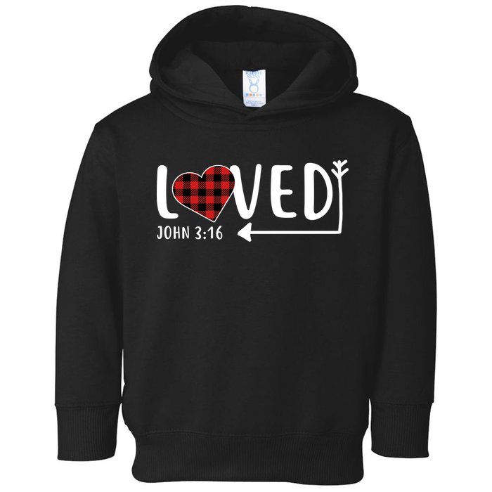 Loved Arrow Heart John 3:16 Toddler Hoodie