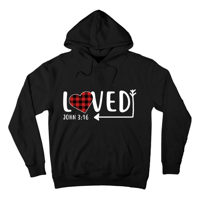 Loved Arrow Heart John 3:16 Tall Hoodie