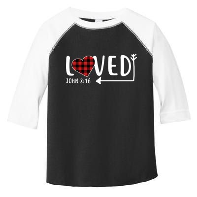 Loved Arrow Heart John 3:16 Toddler Fine Jersey T-Shirt