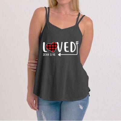 Loved Arrow Heart John 3:16 Women's Strappy Tank