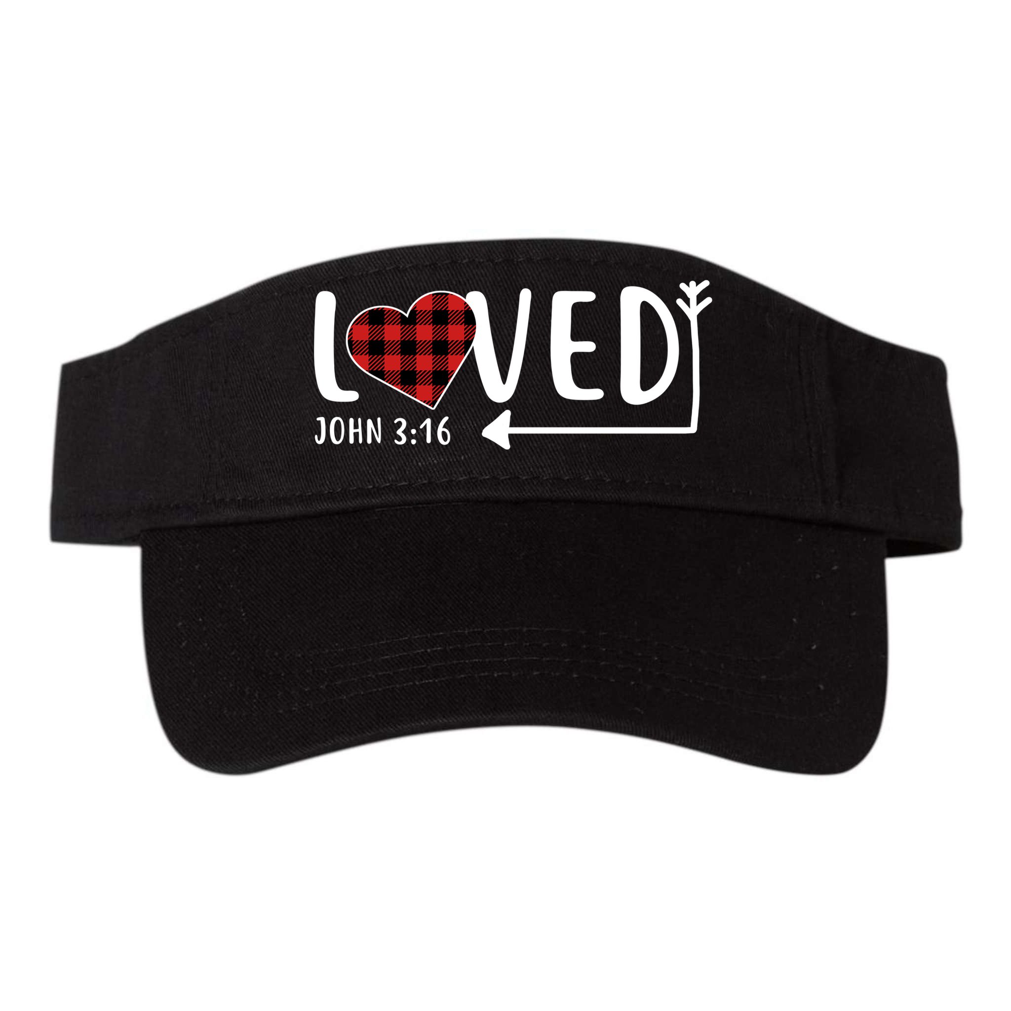 Loved Arrow Heart John 3:16 Visor