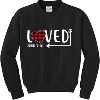 Loved Arrow Heart John 3:16 Kids Sweatshirt