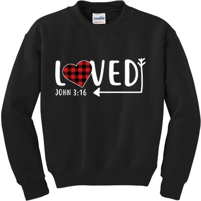 Loved Arrow Heart John 3:16 Kids Sweatshirt