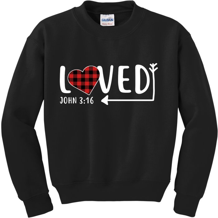 Loved Arrow Heart John 3:16 Kids Sweatshirt