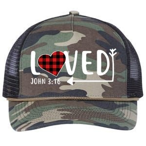 Loved Arrow Heart John 3:16 Retro Rope Trucker Hat Cap