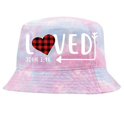 Loved Arrow Heart John 3:16 Tie-Dyed Bucket Hat