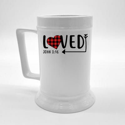 Loved Arrow Heart John 3:16 Beer Stein