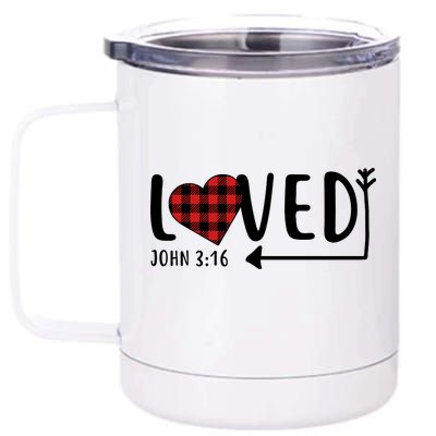 Loved Arrow Heart John 3:16 12 oz Stainless Steel Tumbler Cup