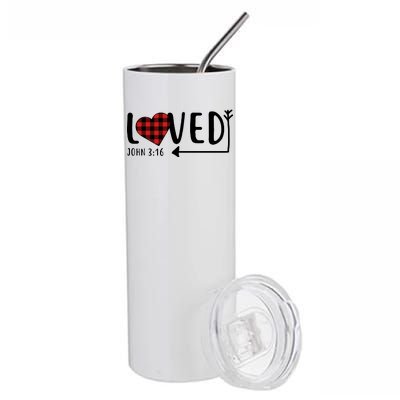 Loved Arrow Heart John 3:16 Stainless Steel Tumbler