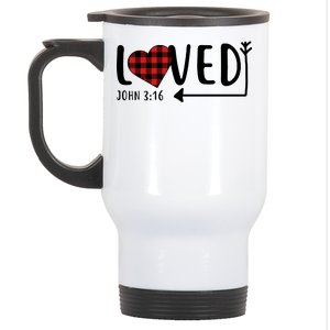 Loved Arrow Heart John 3:16 Stainless Steel Travel Mug