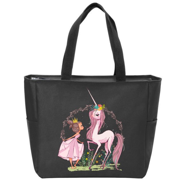 Lovely Tale Vintage Unicorn Zip Tote Bag
