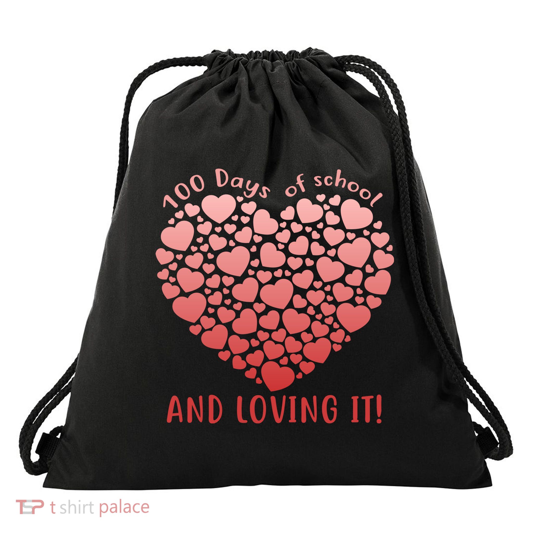 Loving 100 Days of School Drawstring Bag