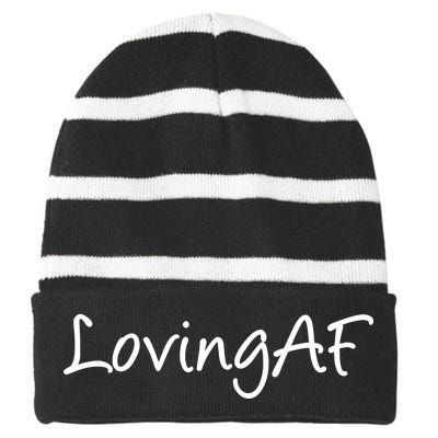 Loving AF Striped Beanie with Solid Band