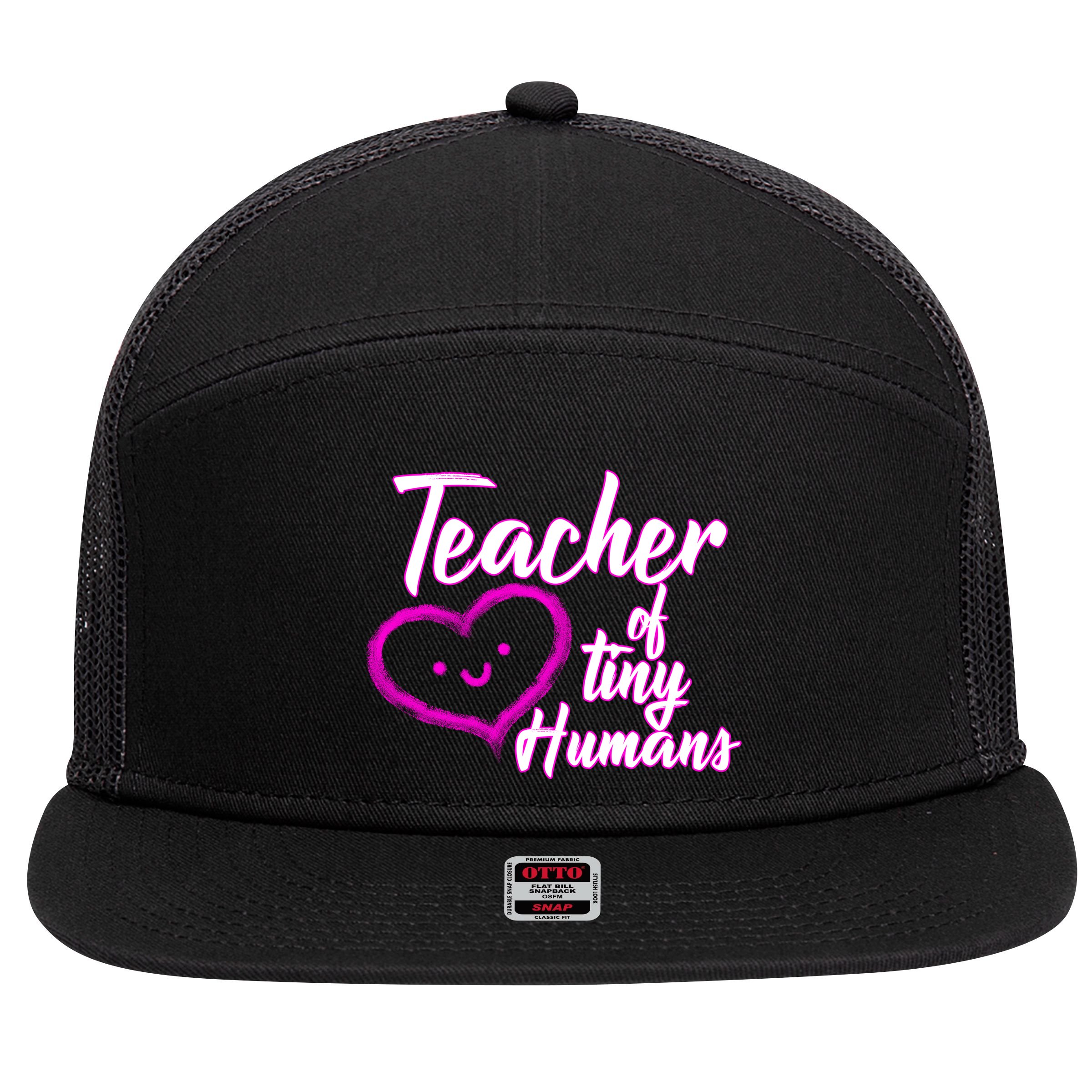 Loving Teacher Of Tiny Humans 7 Panel Mesh Trucker Snapback Hat