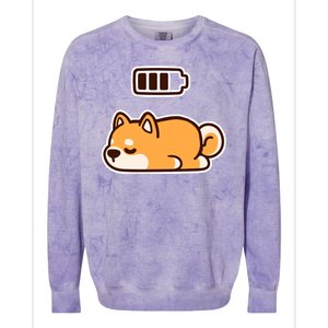 Low Battery Corgi Dog Colorblast Crewneck Sweatshirt