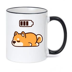 Low Battery Corgi Dog 11oz Black Color Changing Mug