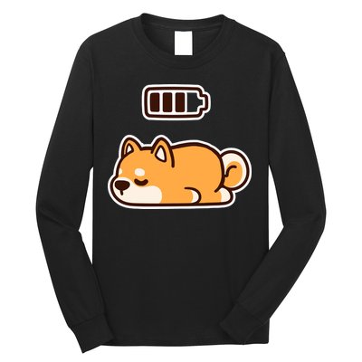Low Battery Corgi Dog Long Sleeve Shirt