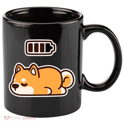 Low Battery Corgi Dog 11oz C Handle Ceramic Mug
