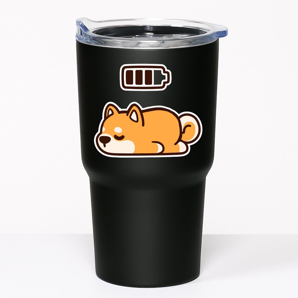 Low Battery Corgi Dog Tumbler
