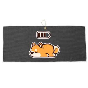 Low Battery Corgi Dog Large Microfiber Waffle Golf Towel