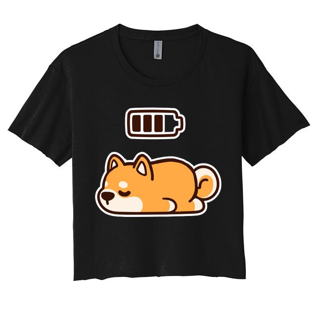 Low Battery Corgi Dog Crop Top
