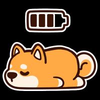 Low Battery Corgi Dog Cropped Pullover Crew