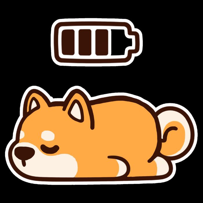 Low Battery Corgi Dog Cropped Pullover Crew