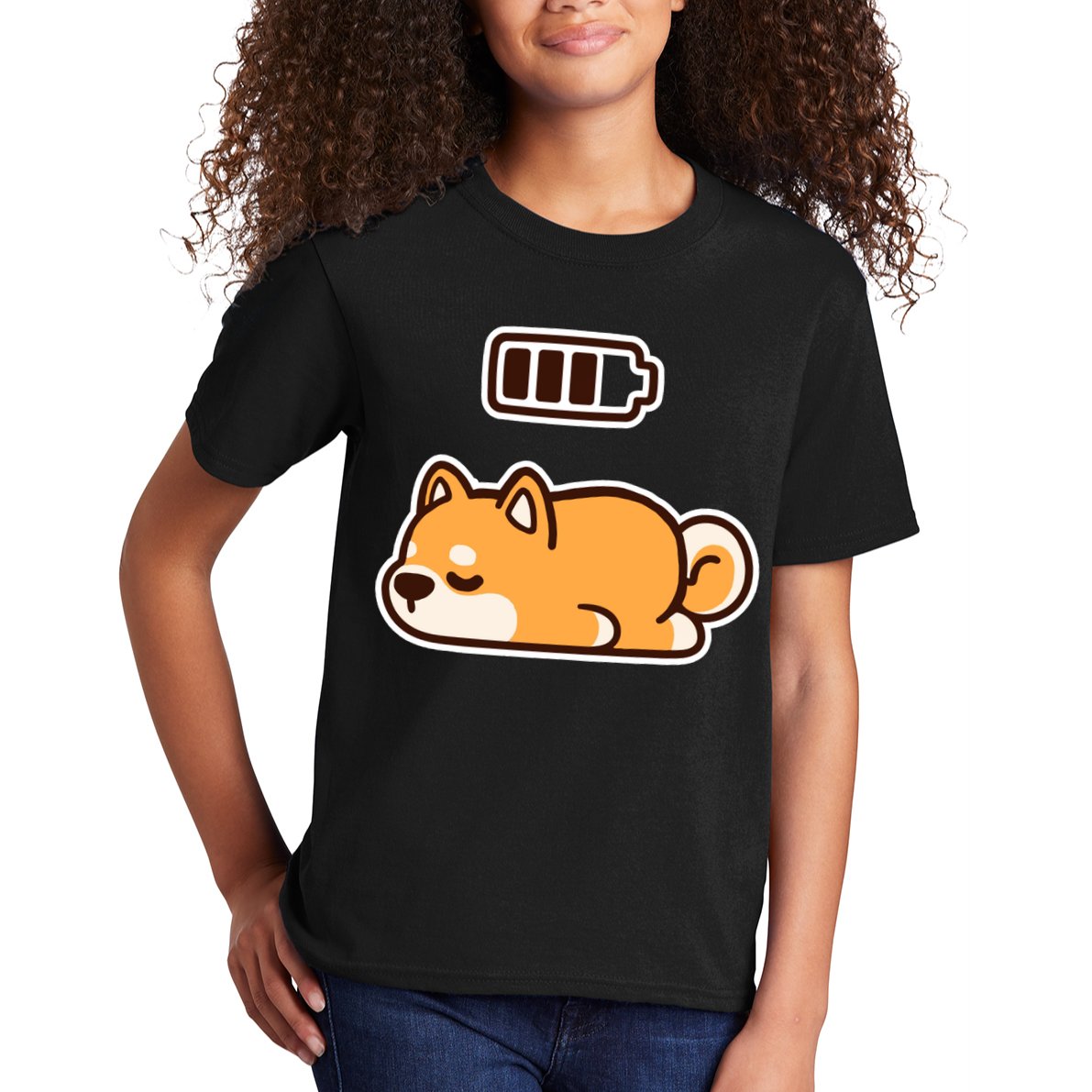 Low Battery Corgi Dog Kids T-Shirt