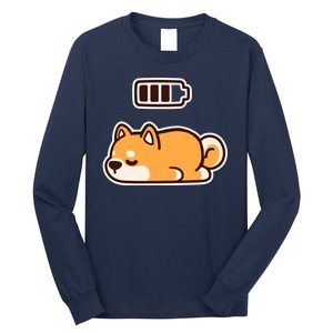 Low Battery Corgi Dog Long Sleeve Shirt