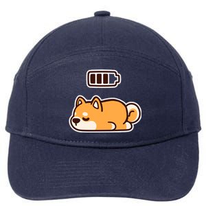 Low Battery Corgi Dog 7-Panel Snapback Hat