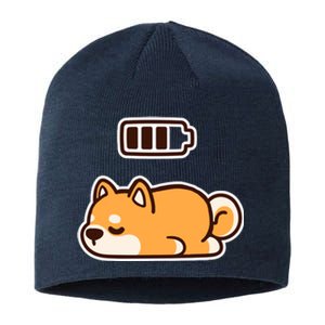 Low Battery Corgi Dog Sustainable Beanie