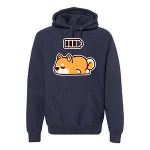 Low Battery Corgi Dog Premium Hoodie