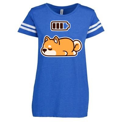 Low Battery Corgi Dog Enza Ladies Jersey Football T-Shirt