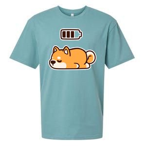 Low Battery Corgi Dog Sueded Cloud Jersey T-Shirt