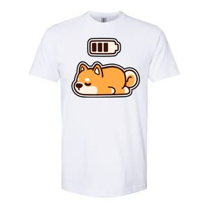 Low Battery Corgi Dog Softstyle CVC T-Shirt