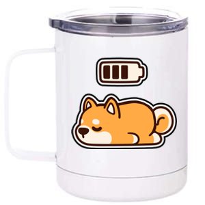 Low Battery Corgi Dog 12 oz Stainless Steel Tumbler Cup