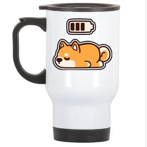 Low Battery Corgi Dog Stainless Steel Travel Mug