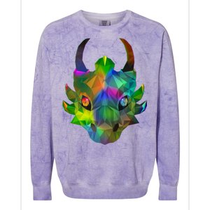 Low Poly Dragon Face Colorblast Crewneck Sweatshirt