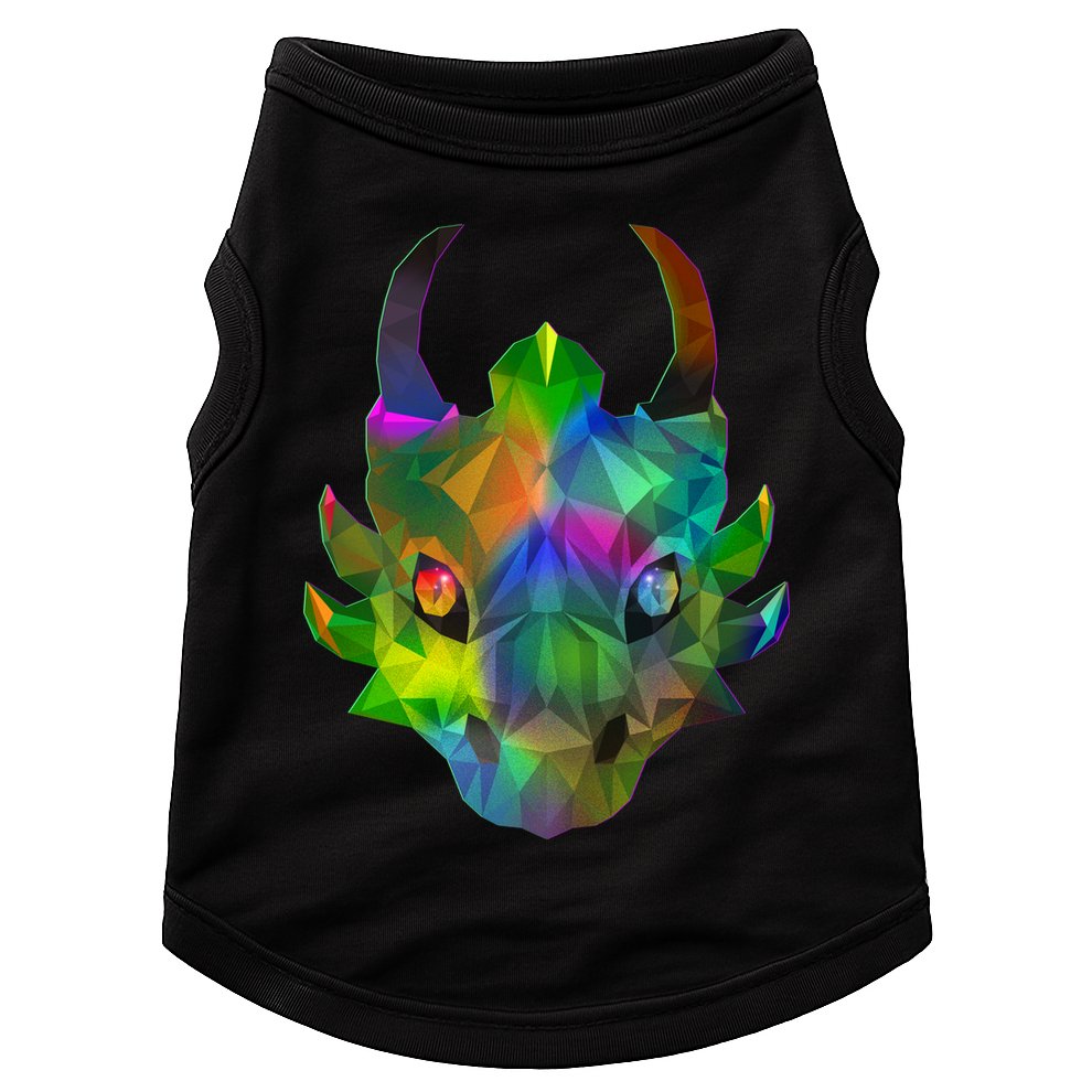 Low Poly Dragon Face Doggie Tank