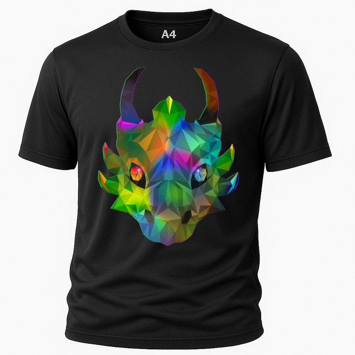 Low Poly Dragon Face Cooling Performance Crew T-Shirt