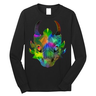 Low Poly Dragon Face Long Sleeve Shirt