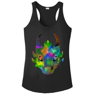 Low Poly Dragon Face Ladies PosiCharge Competitor Racerback Tank