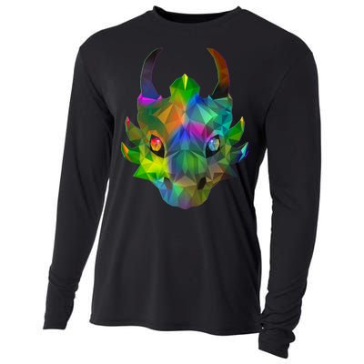 Low Poly Dragon Face Cooling Performance Long Sleeve Crew