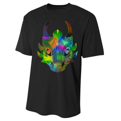 Low Poly Dragon Face Performance Sprint T-Shirt