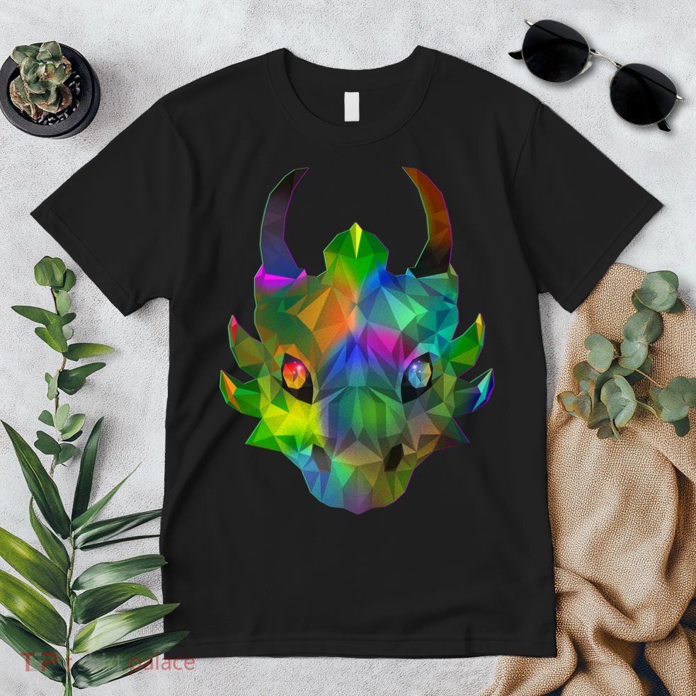 Low Poly Dragon Face Premium T-Shirt