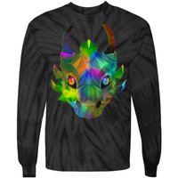 Low Poly Dragon Face Tie-Dye Long Sleeve Shirt