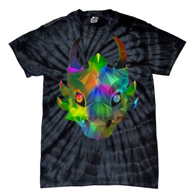 Low Poly Dragon Face Tie-Dye T-Shirt