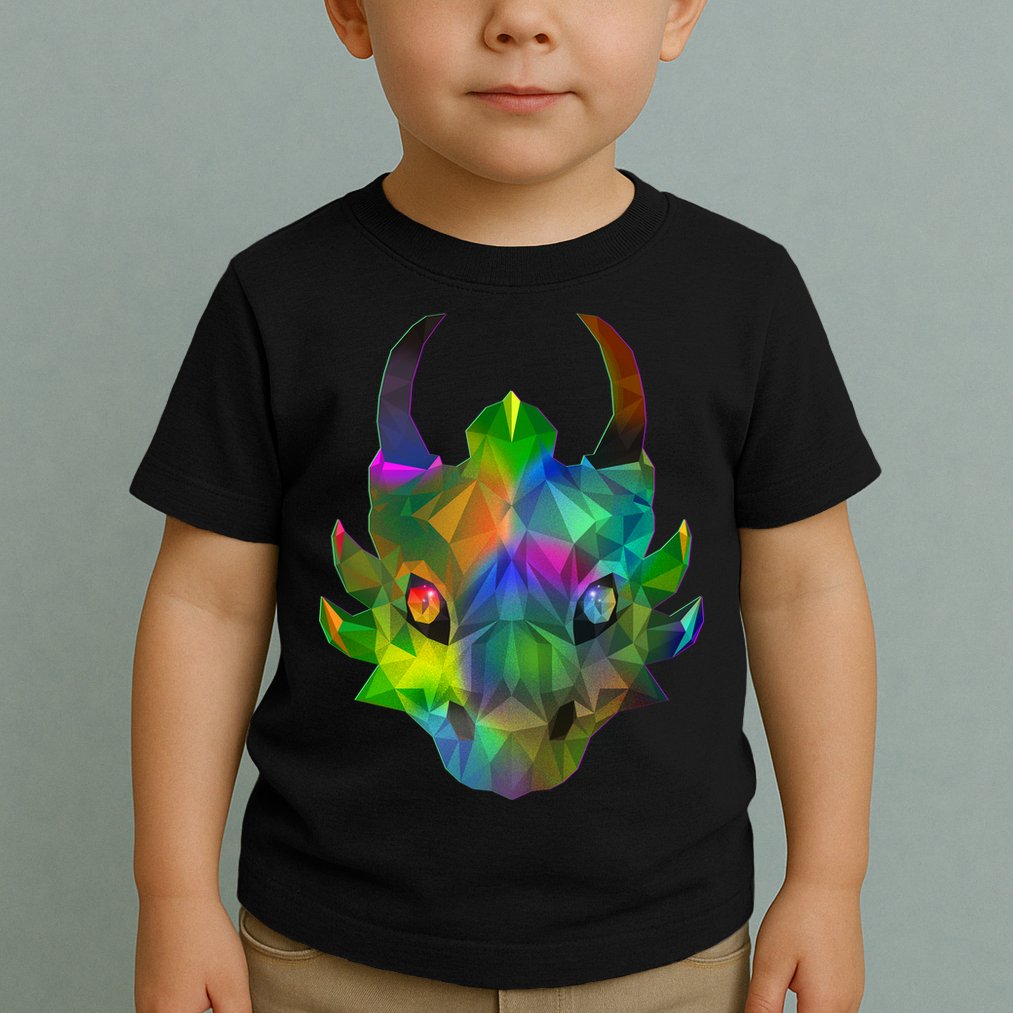 Low Poly Dragon Face Toddler T-Shirt